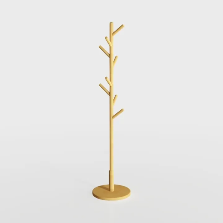 Solid Wood Square Base Coat Rack, Free Standing