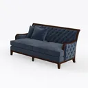 Patio 3-Seater Sofa, PE Wicker Outdoor Lounge with Left 45 Degree View
