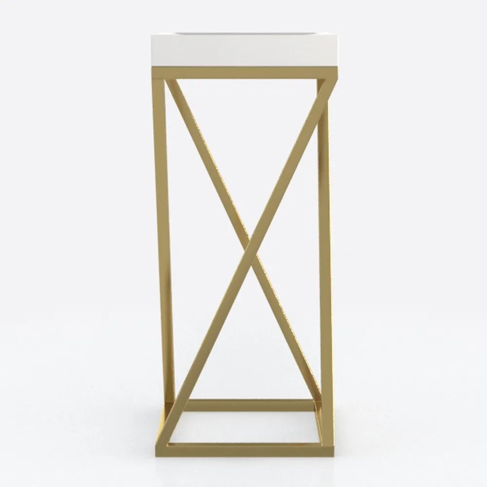 C-Shaped End Table, Small Sofa Table with Metal