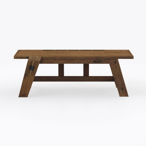 Biyu Natural Brown Suar Wood Trestle Dining Table 