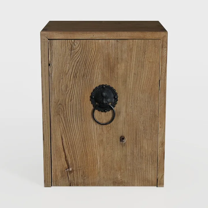 vidaXL Rustic Solid Mango Wood Bedside Cabinet
