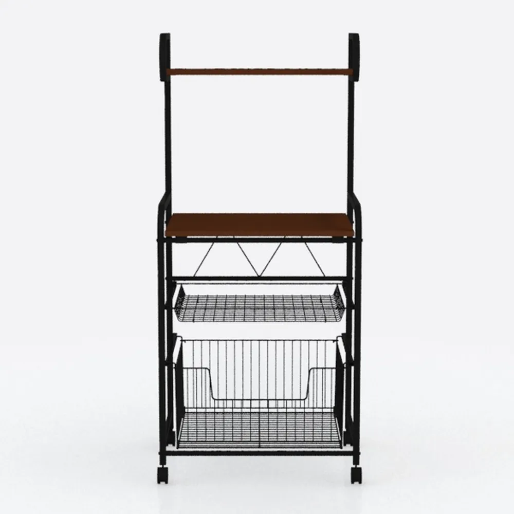 4 Tier Laundry Room Cart with Pull-Out Baskets