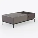 Modern Marble Top Solid Wood Storage Coffee Table 3D Model Right 45 Degree View