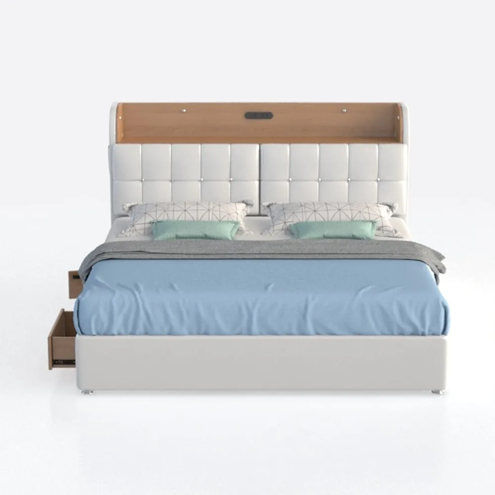 YITAHOME King Size Bed Frame with Adjustable Headb
