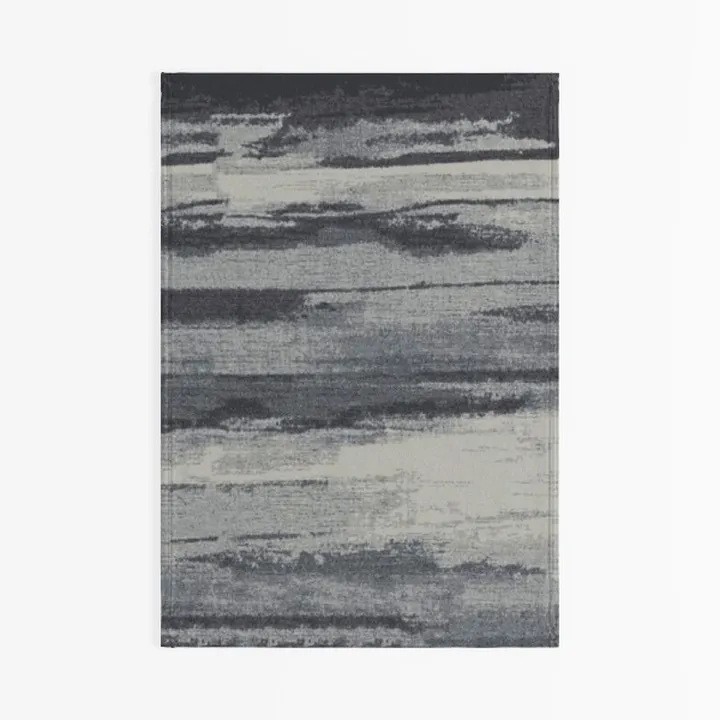 Modern Abstract Grey Woven Area Rug 3D Model