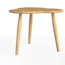 Minimalist Solid Wood Irregular Shaped Side Table 3D Model Left 45 Degree View