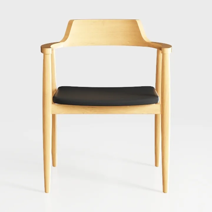 LITFAD Modern 2 Pieces Dining Chairs Solid Wood