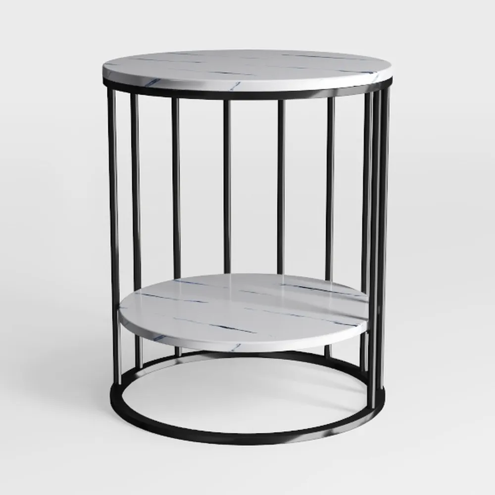 LITTLE TREE Half Round End Table, 3-Tier Narrow
