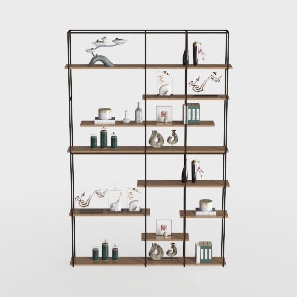 Triple 5 Tier Bookshelf with 14 Open Book Shelves,