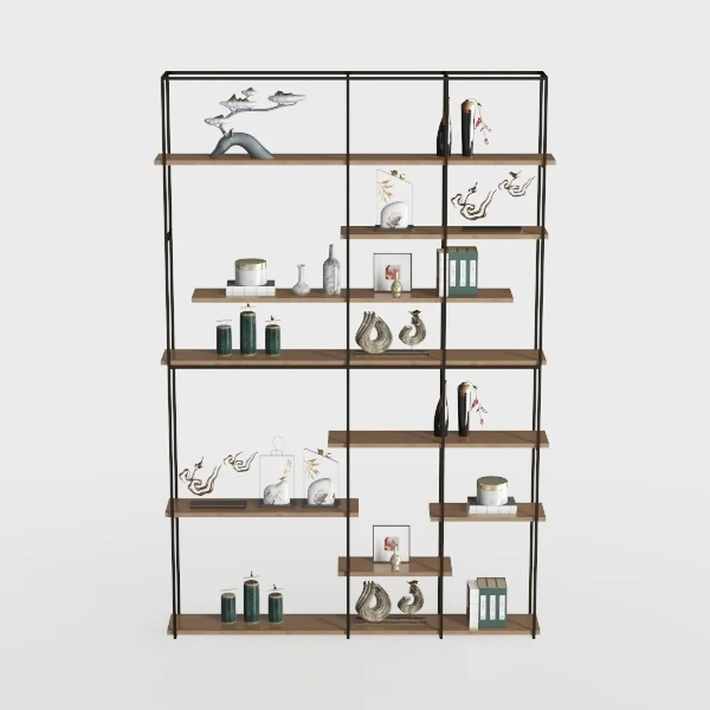 Triple 5 Tier Bookshelf with 14 Open Book Shelves,