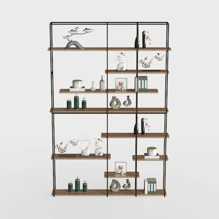 Triple 5 Tier Bookshelf with 14 Open Book Shelves,