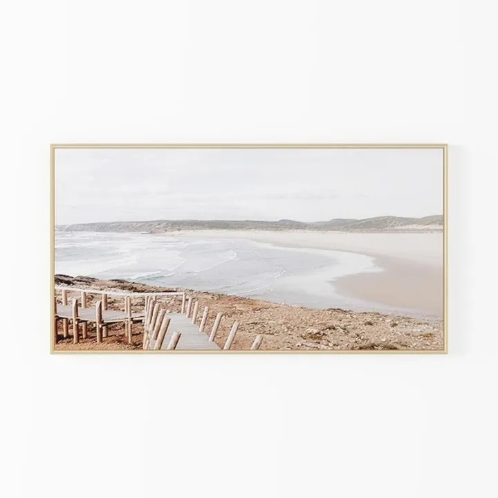 Minimalist Coastal Beach Landscape Wall Art Framed Decor 3D Model
