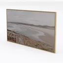 Minimalist Coastal Beach Landscape Wall Art Framed Decor 3D Model Left 45 Degree View