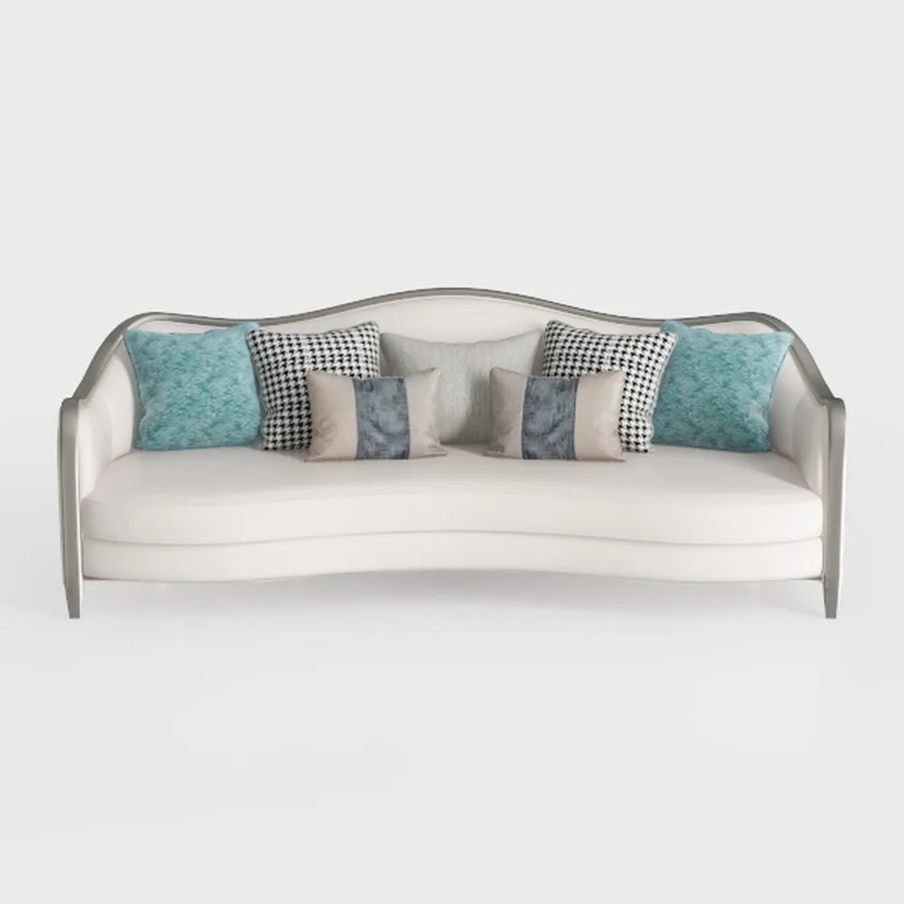 MICHAEL AMINI Camellia Field Chenille Sofa - Linen