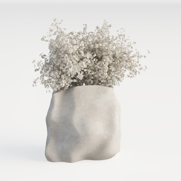 Mitt&Ditt Ceramic Flower Vase, 5.3 inch Off-White