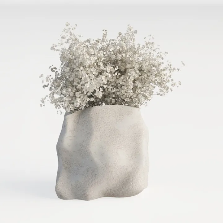 Mitt&Ditt Ceramic Flower Vase, 5.3 inch Off-White