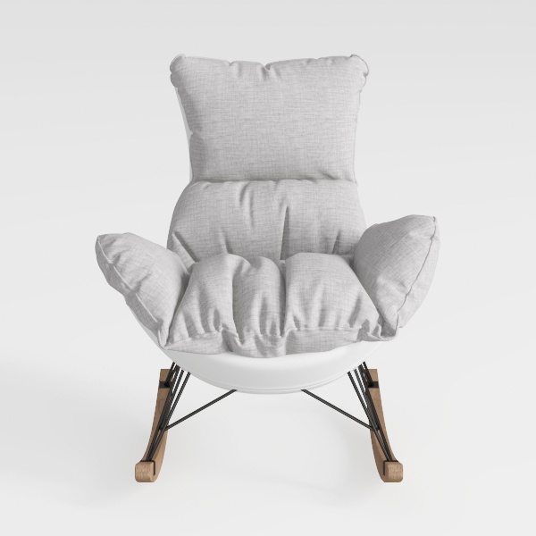 OLIXIS Nursery Rocking Chair Teddy Upholstered Gli