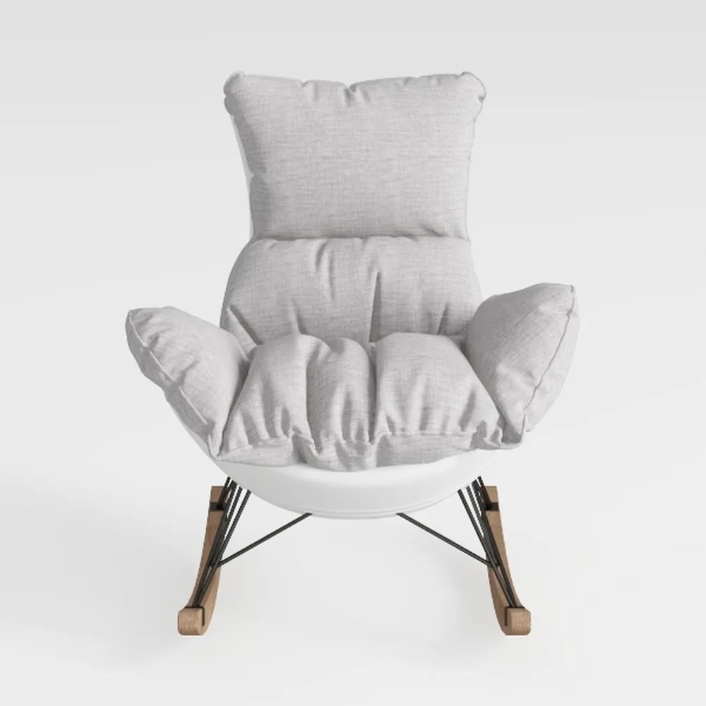 OLIXIS Nursery Rocking Chair Teddy Upholstered Gli