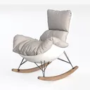 OLIXIS Nursery Rocking Chair Teddy Upholstered Gli Left 45 Degree View