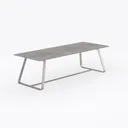 Modern Concrete Metal Dining Table 3D Model Right 45 Degree View