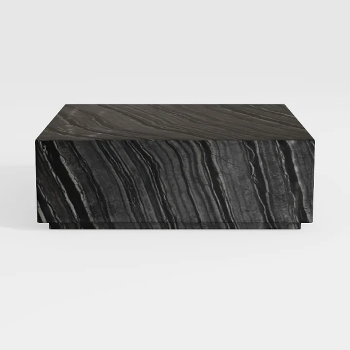 High Gloss 2-Tier Square Coffee Table with LED