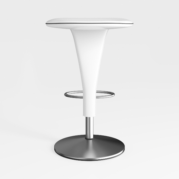 Classy 25.5 in. White Backless Adjustable Height B