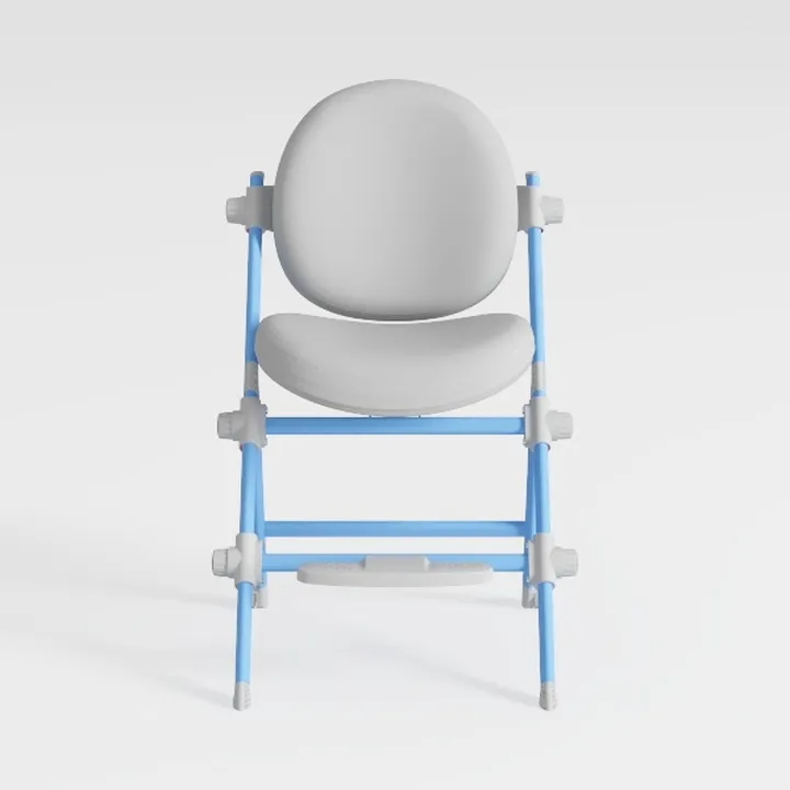 Minimalist Blue Metal Fabric Folding Chair 3D Model