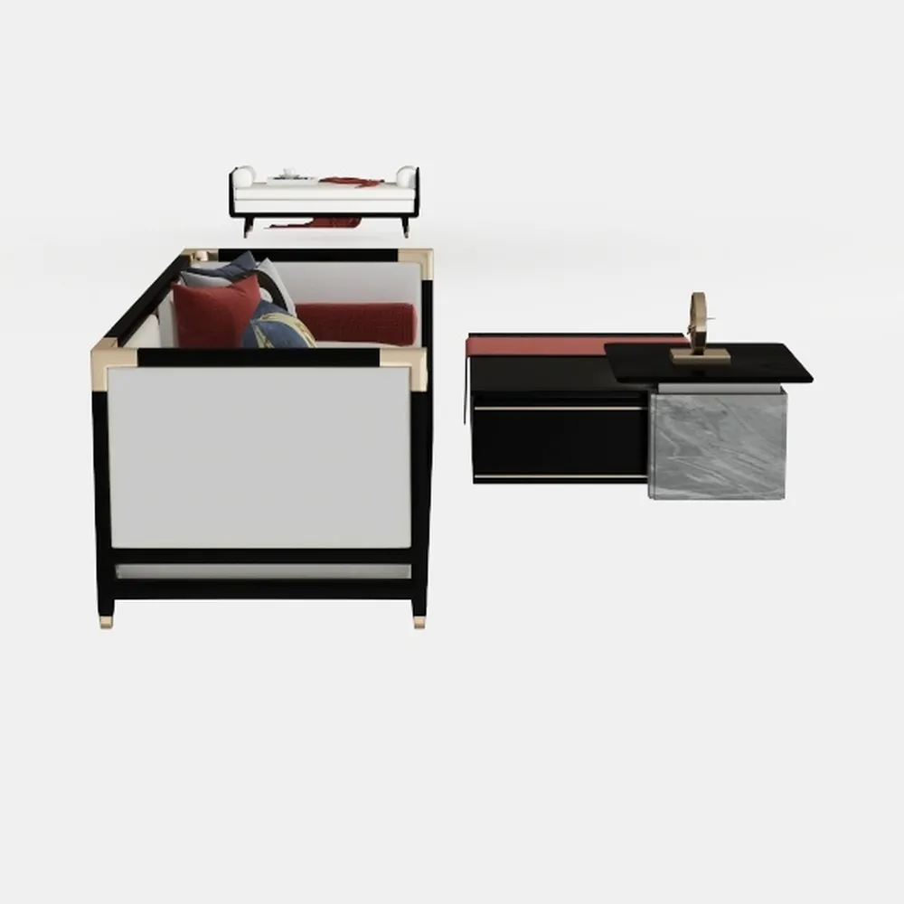 Extendable 3-Seater Sofa Bed with White Sunshade R