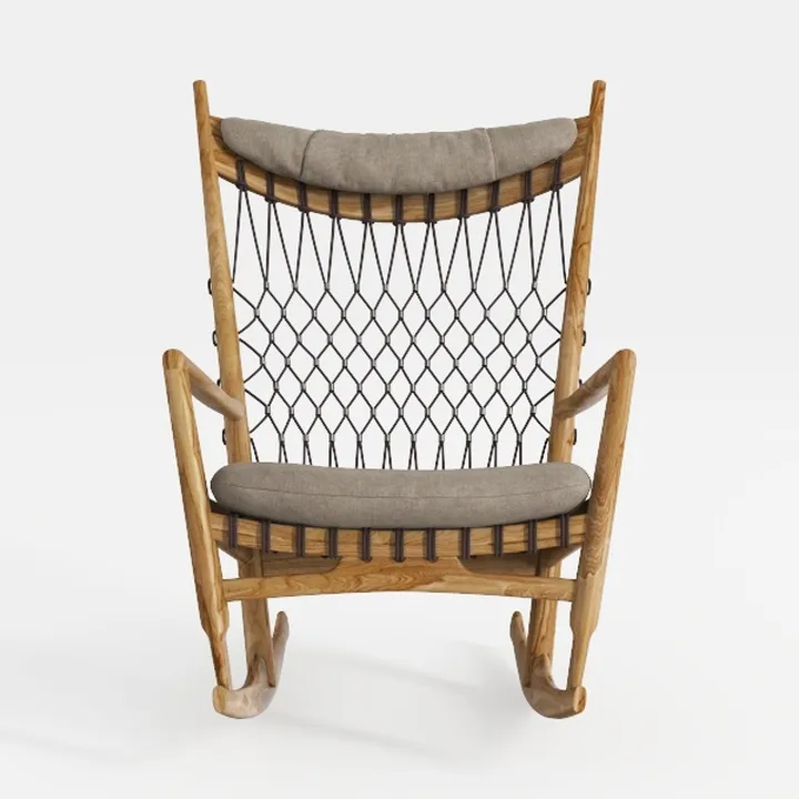 Hudson Modern Rocking Chair with Tan Rope - Indoor