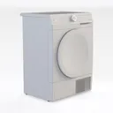 Minimalist White Freestanding Clothes Dryer 3D Model Right 45 Degree View