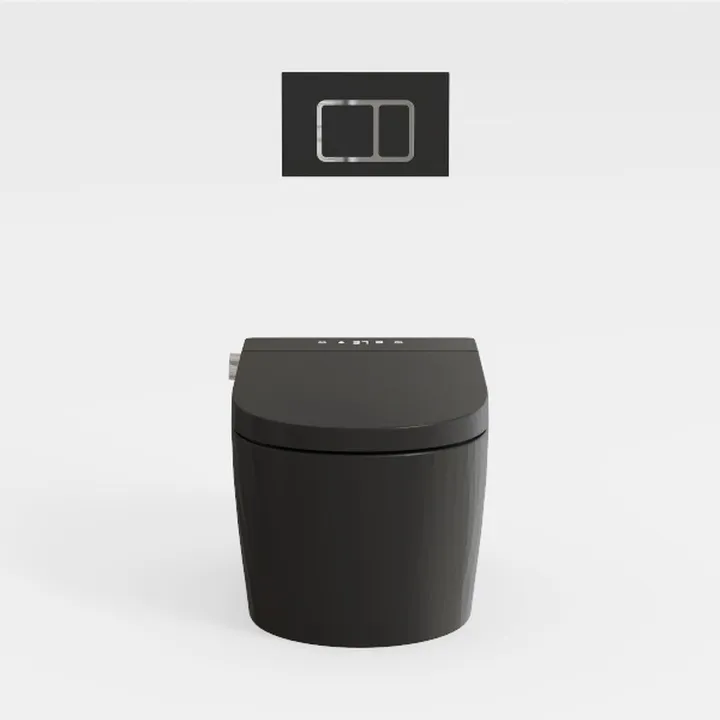 Black Smart Bidet Toilet with Auto Open Lid and