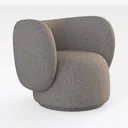 Manhattan Comfort Sylvia Tweed Accent Chair with P Right 45 Degree View