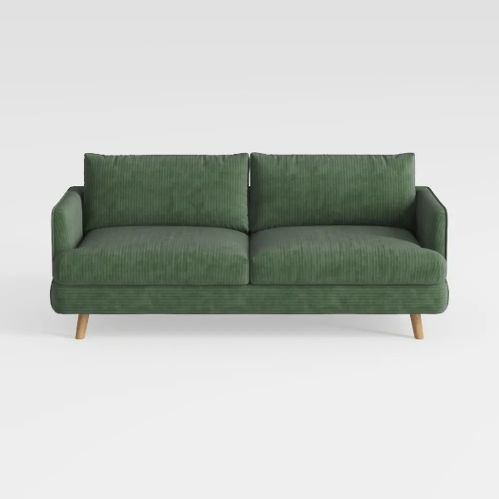 Vesgantti 68" Loveseat Sofa Green, Comfy Corduroy 