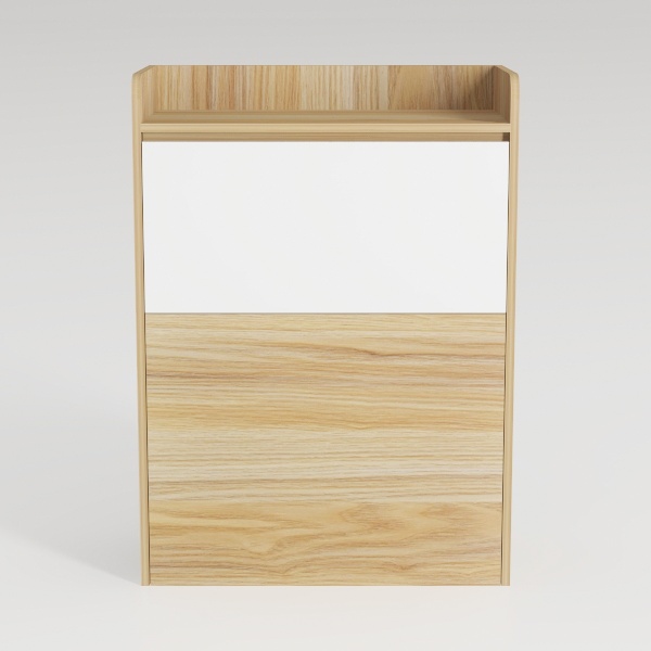 Fluted Nightstand with Charging Station, Modern