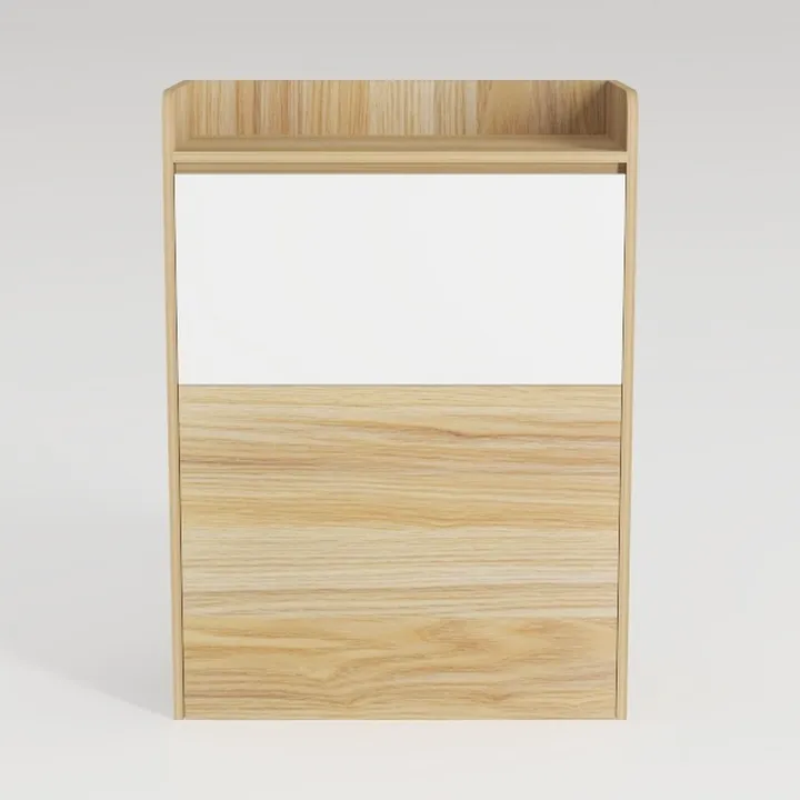 Fluted Nightstand with Charging Station, Modern