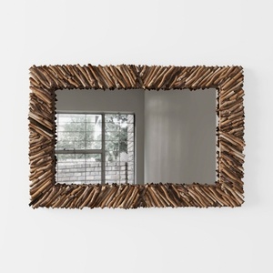 Large Rectangle Driftwood Framed Mirror