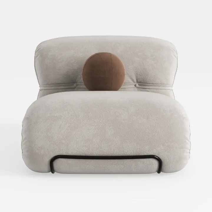 Minimalist Fabric Upholstered Chaise Lounge 3D Model