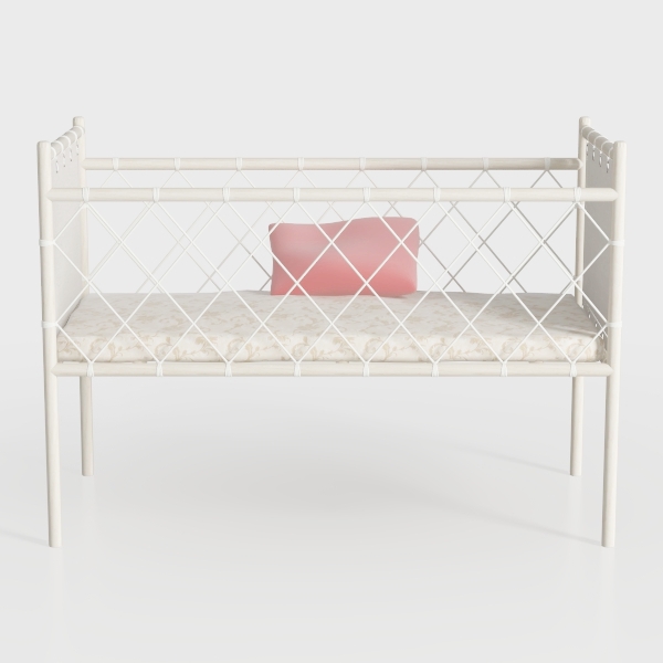 Hillsdale Melanie Wood and Cane Twin Daybed, White