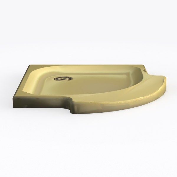 Rounded Shower Base with Entrance Step