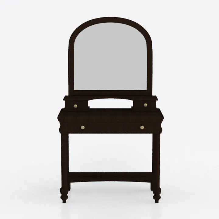 4-Drawer Black Vanity Makeup Dressing Table Set