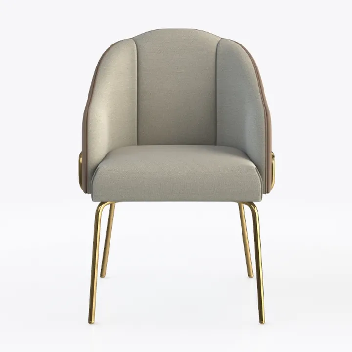 Modern Fabric Brass Accent Armchair 3D Model