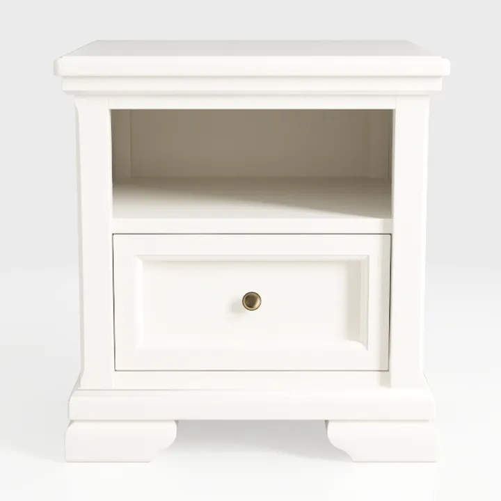 Farmhouse Nightstand with Charging Station, Rustic