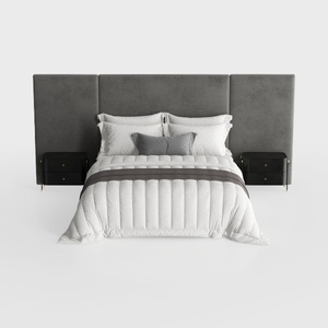 Glamour Home Autumn Silver Grey Velvety Fabric Que