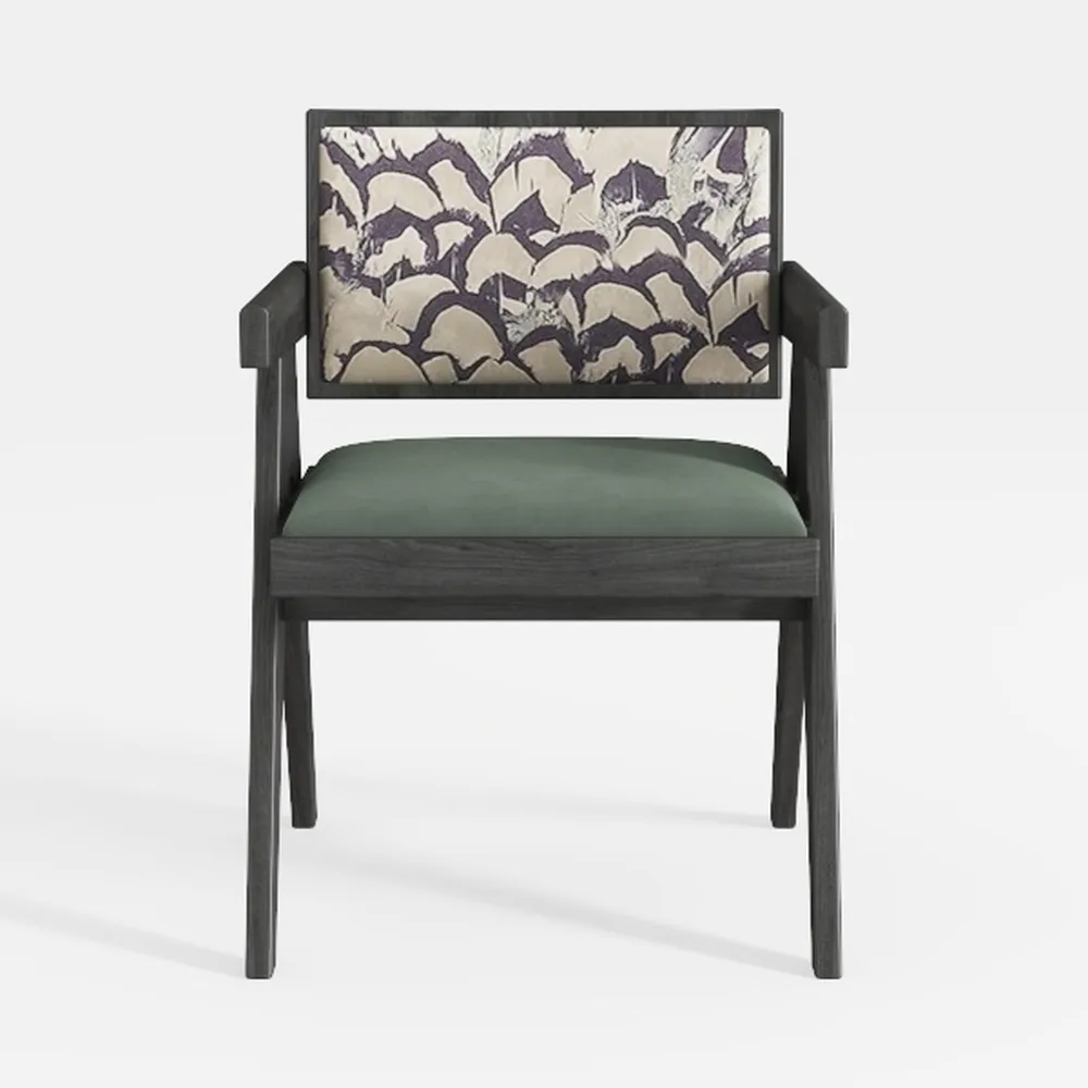 Ted Lapidus Maison - Sedia con braccioli, in cotone, colore: Lavanda