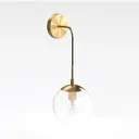 Modern Brass Glass Globe Pendant Lamp 3D Model Right 45 Degree View