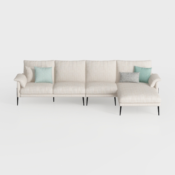 Ball & Cast 111" Upholstered 3-Seater Curved