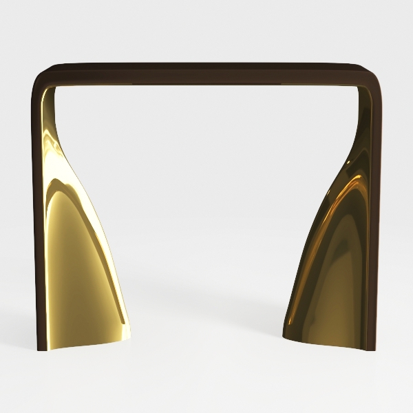 Byzantine 12 in. Gold Rectangle Iron Console Table