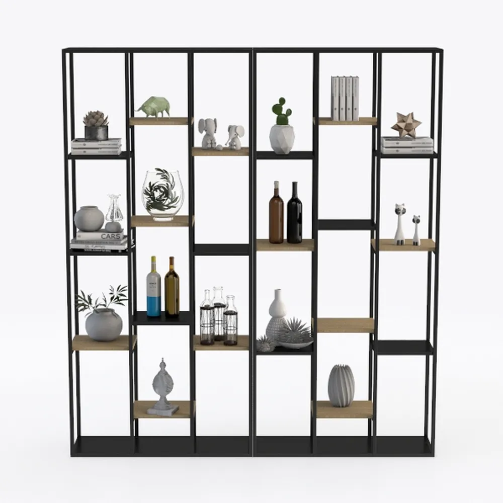 GarveeHome Triple Column 5-Tier Bookshelf,Bookcase