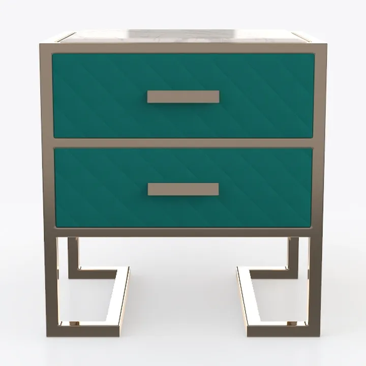 Bedside Nightstand Table with Drawers Grey Solid