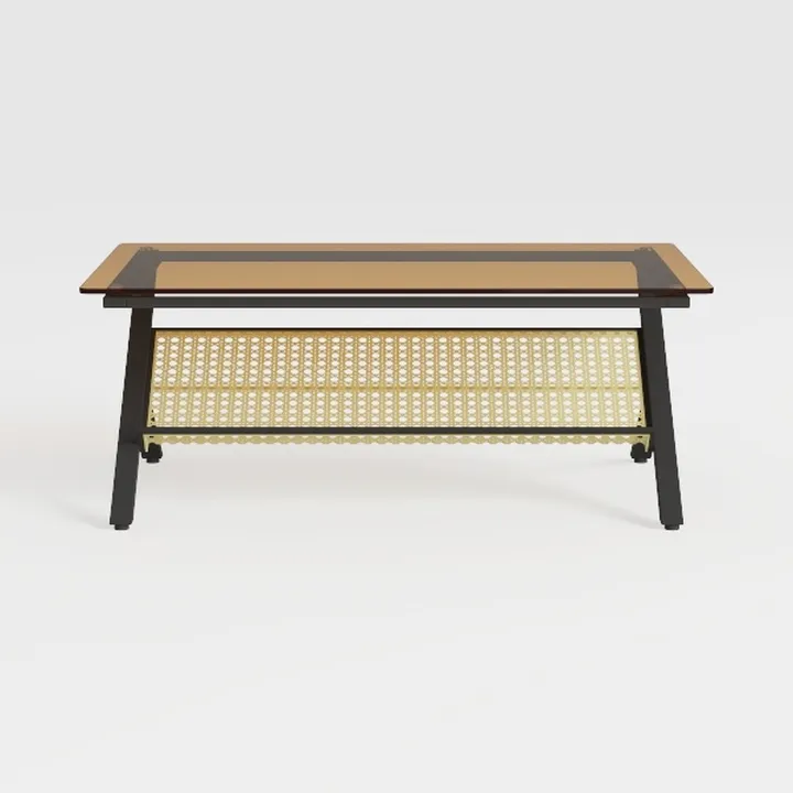 Outdoor Wicker Coffee Table 45" All Weather Patio 
